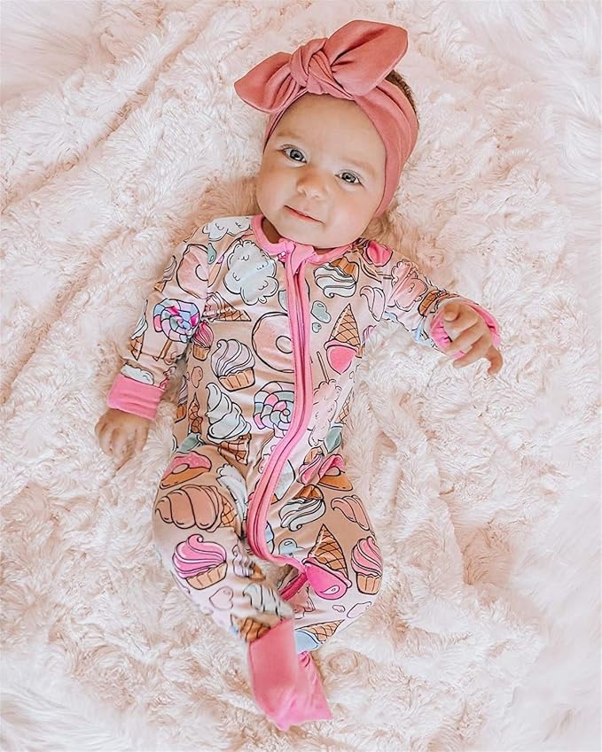 CIYCUIT Baby Girls Cactus Footies Newborn Zip Up Onesie Romper - Image 2