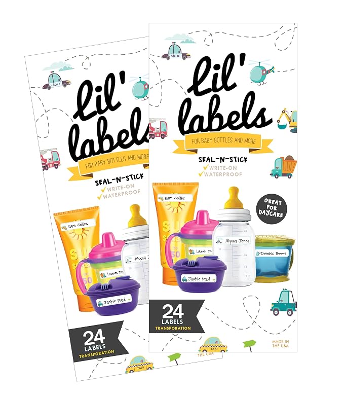 Bottle Labels, Self-Laminating, Waterproof Kids Name Labels by LilLabels