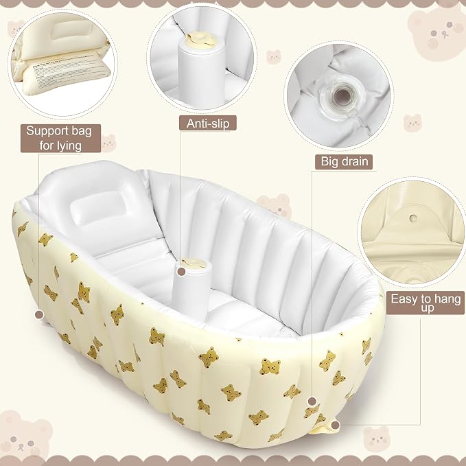 Mink Newborn to Toddler Bath Tub, Inflatable Baby Bathtub - Image 2