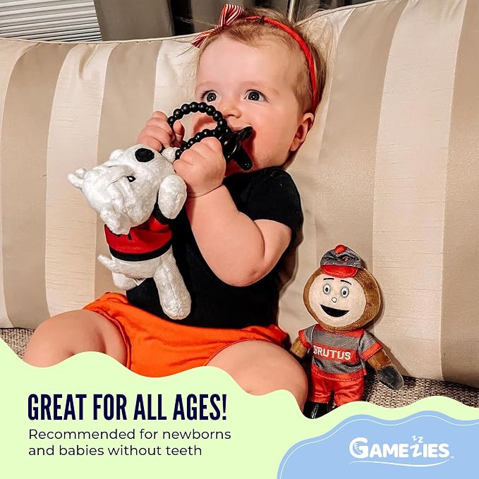 Gamezies Baby Boy and Girl Silicone University of Georgia Plush Pacifier - Image 3