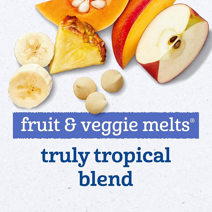 Gerber Stage 3 Baby Snacks, Truly Tropical Blend, Fruit & Veggie Melts - Image 4