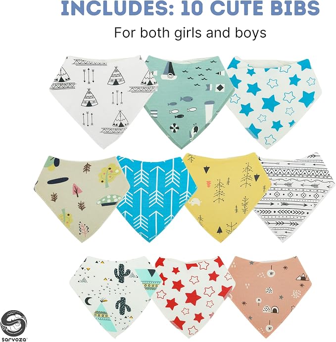 10pcs Baby Bandana Drool Bibs - Image 5