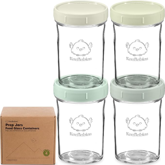KeaBabies 4pk 8oz Glass Baby Food Containers by KeaBabies