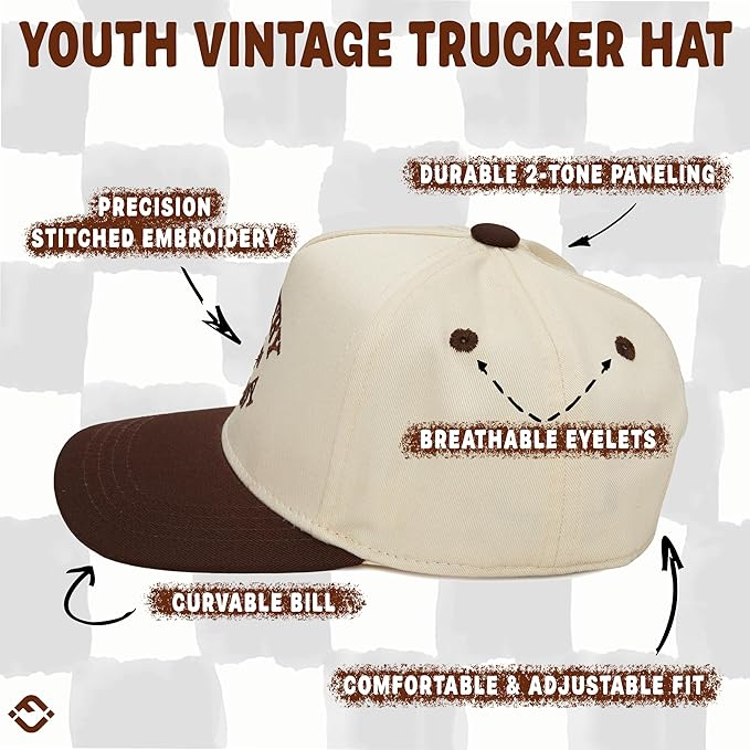 Funky Junque Premium Kids Trucker Hat Vintage Snapback Baseball Cap - Image 4