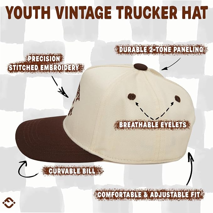 Funky Junque Premium Kids Trucker Hat Vintage Snapback Baseball Cap - Image 4