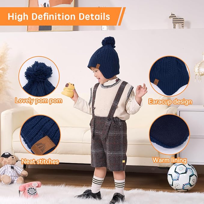 Moon Kitty Baby Boys Hats Toddler Beanies - Image 6