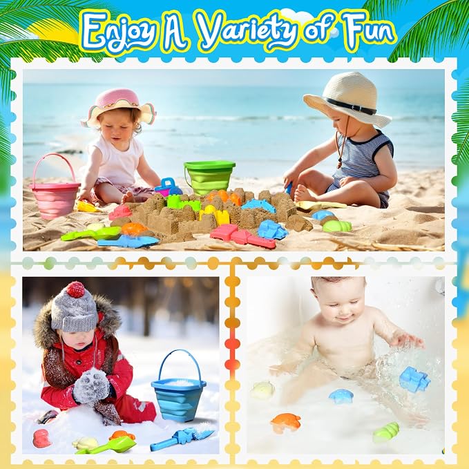Collapsible Beach Sand Toys for Kids Toddlers, Travel Beach Toys - Image 8