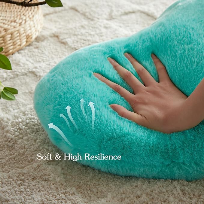 EastTree Heart Pillows, Teal Heart Shaped Pillows, Ultra Soft Extra-Large - Image 4