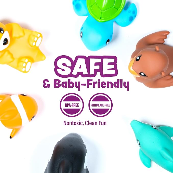 Tub Works® Marine™ Mold Free Bath Toys, 6 Pack | Sealed, No Hole Bath Toys - Image 7