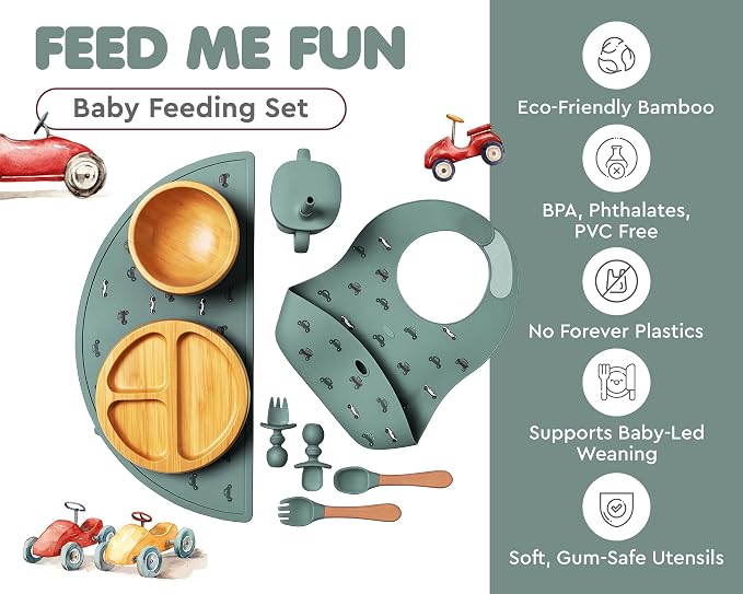Bamboo Baby Feeding Set for Infants & Toddlers - Image 3