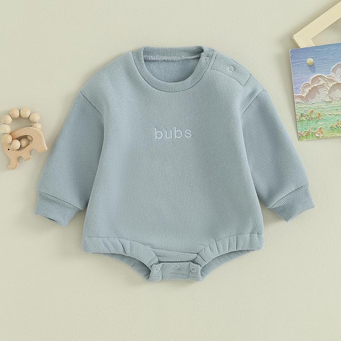 VISGOGO Newborn Infant Baby Boy Girls Oversized Romper Little Dude Sweater - Image 2