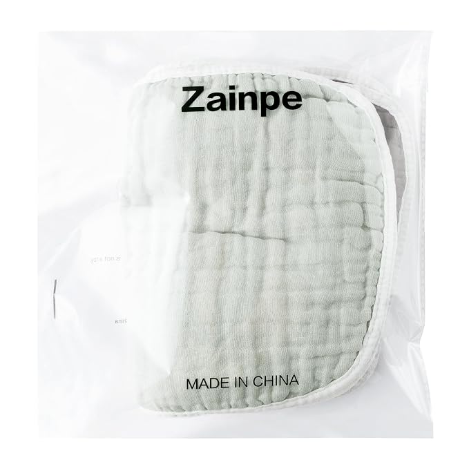 Zainpe 6Pcs Snap Muslin Cotton Baby Bibs White Grey Infants Drooling Bib Soft & - Image 7