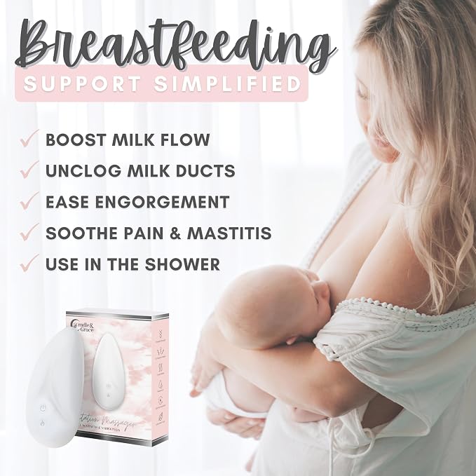 Cradle & Grace Warming Lactation Massager, Waterproof Breastfeeding Massager - Image 6