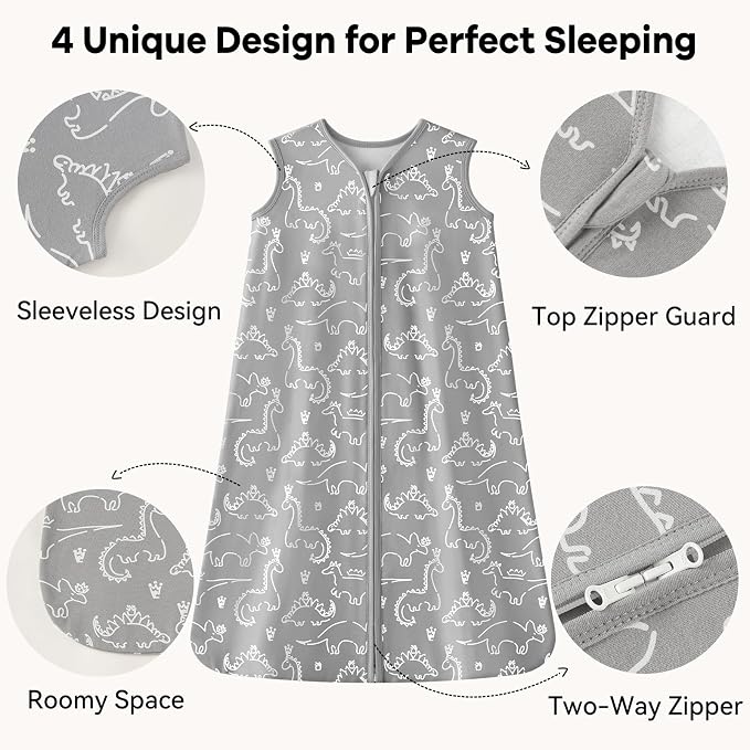 Baby Sleep Sack 6-12 Months 1.0 Tog Baby Wearable Blanket 100% Cotton Sleeping - Image 3