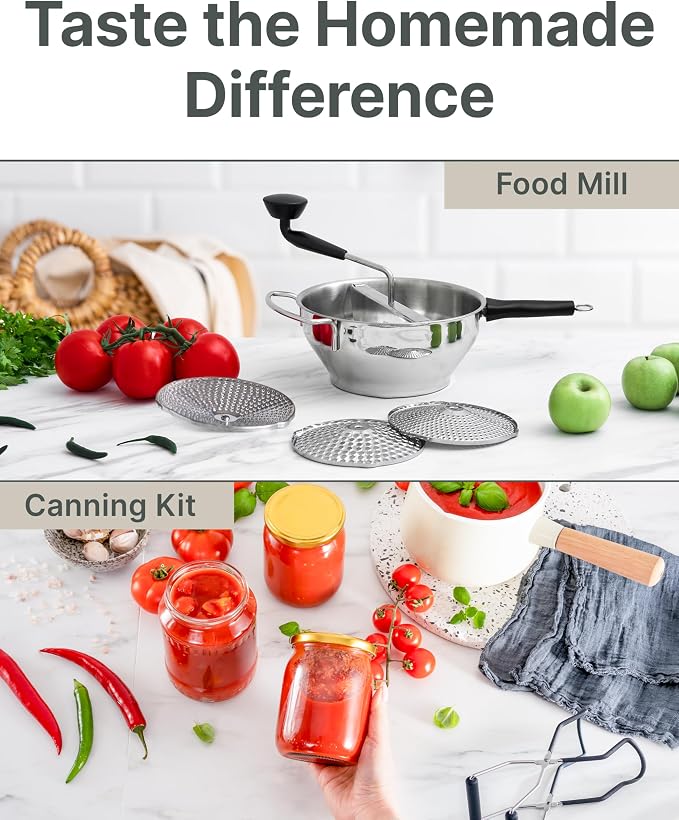 Stainless Steel Food Mill with Detachable Handles – Hand Crank Grinder - Image 9
