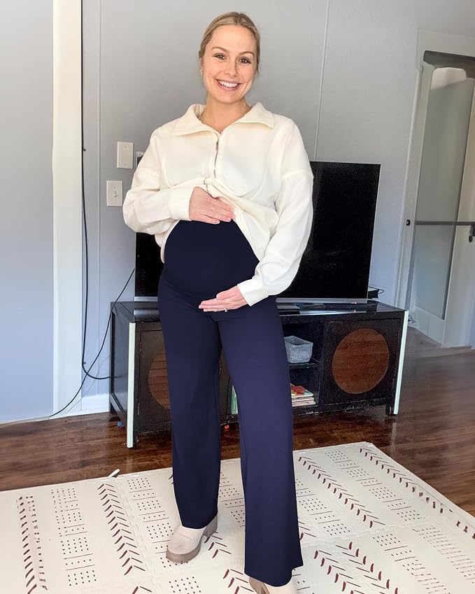 G4Free BareFeel Maternity Dress Yoga Pants Over The Belly Stretchy Work Slack - Image 4