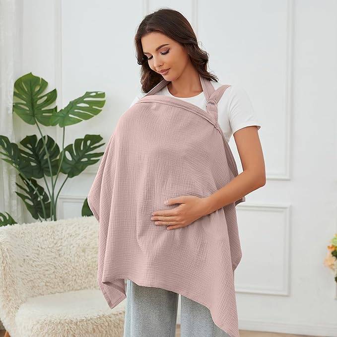 Muslin Nursing Cover for Baby Breastfeeding, Breathable 100% Cotton by Zdolmy
