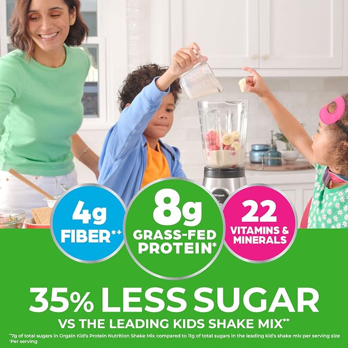 Orgain Kids Protein Powder Shake Mix, Vanilla Bean Ice Cream - 8g Grass-Fed - Image 4