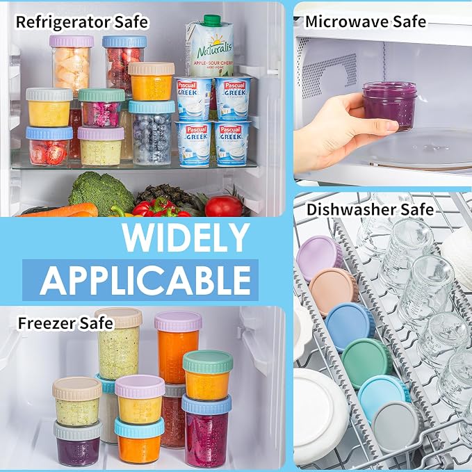 DRKIO 6 Pack Glass Baby Food Storage Containers - Image 6