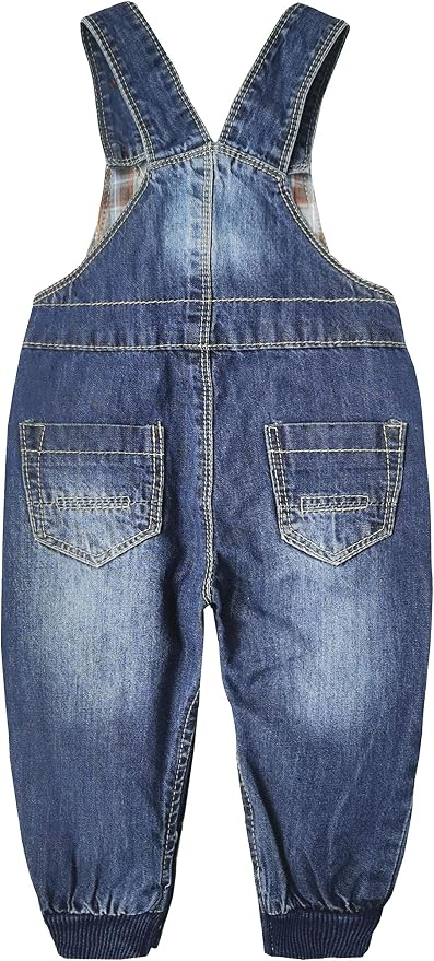 KIDSCOOL SPACE Baby Little Kids Cute Denim Embroidered Fashion Jean Overalls - Image 2