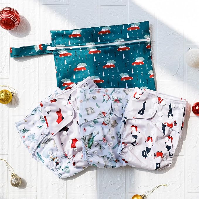 HappyFlute 9 Sets Newborn Baby Cloth Pocket Diapers Adjustable Reusable - Image 3