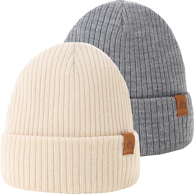 Moon Kitty 2PCS Baby Beanie Soft Toddler Beanie Warm Knitted Infant Winter Hats by Moon+Kitty