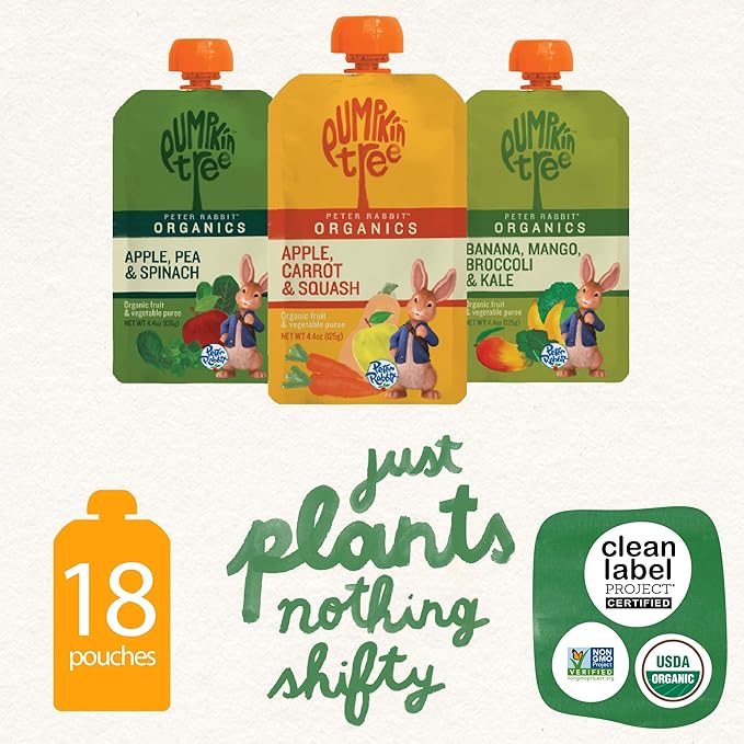 Peter Rabbit Organics Fruit Vegetable, Squeezable Pouches, 4 Ounce - Image 4
