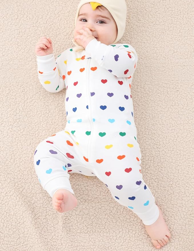 Owlivia Organic Cotton Baby Boy Girl Zip up Sleep 'N Play Pjs, Long Sleeve - Image 2