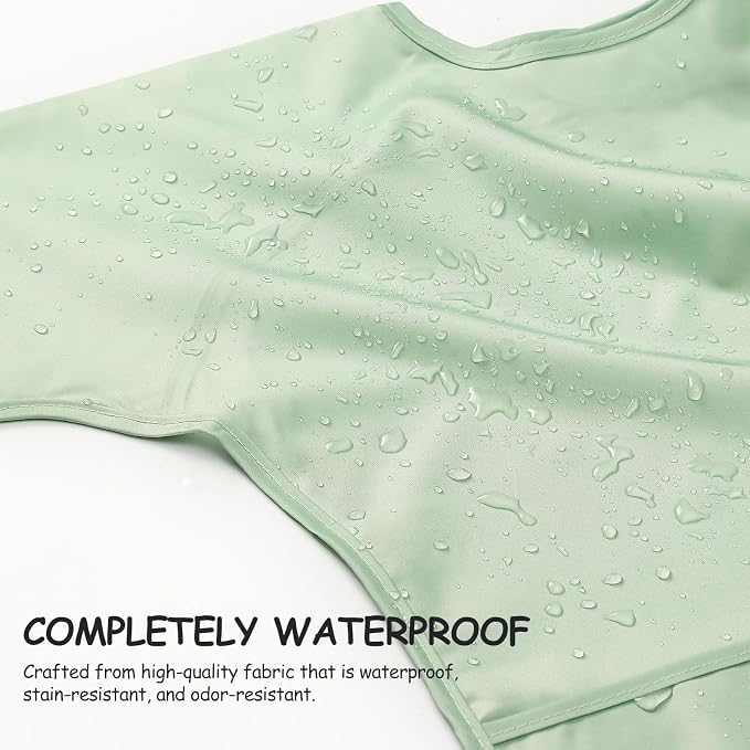4 Pack Long Sleeve Bib, Waterproof Sleeved Smock - Image 3