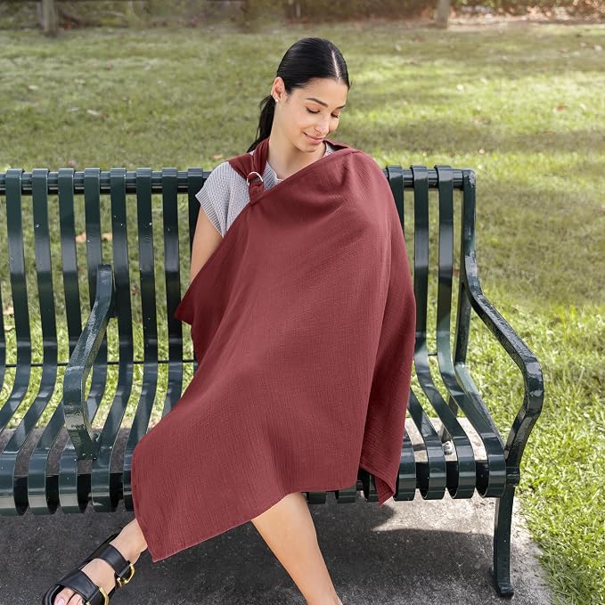 Comfy Cubs Muslin Nursing Cover, 100% Muslin Breastfeeding Cover - Image 5
