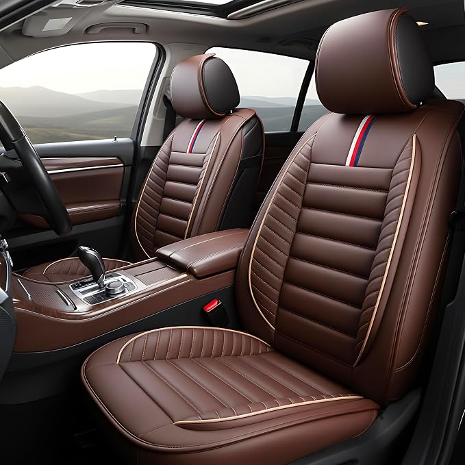 OASIS AUTO Car Seat Covers Premium Waterproof Faux Leather Cushion Universal - Image 5