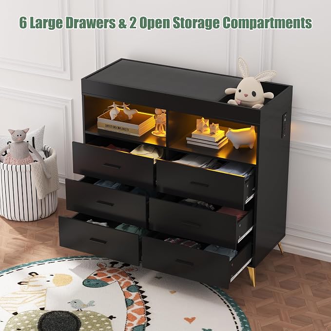 Changing Table Dresser with Drawers, Baby Dresser with Changing Table Top - Image 3