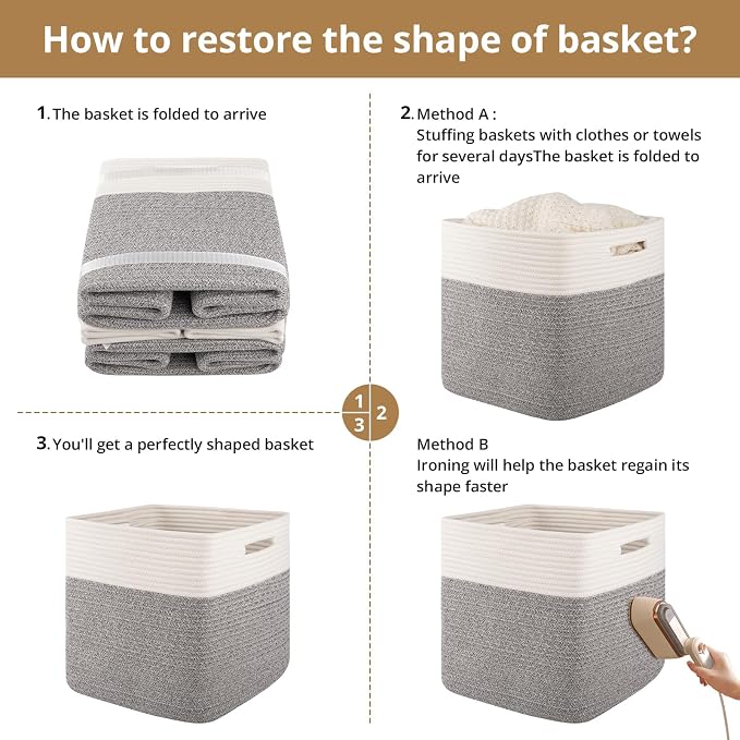 OIAHOMY 13 Kallax Inch Cube Storage Bins, Kallax Insert Storage Baskets - Image 7