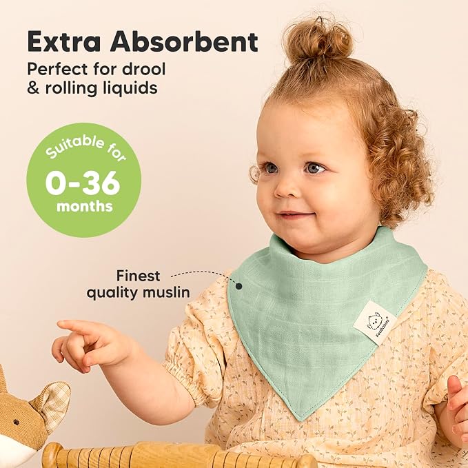 8-Pack Muslin Baby Bibs for Boys, Girls - Image 2