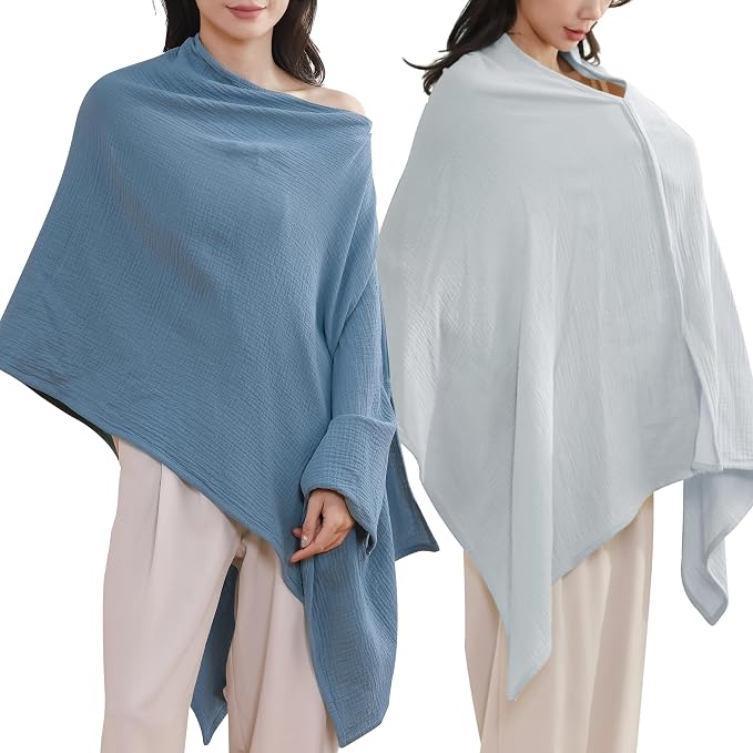 2-Pack Nursing Covers for Breastfeeding, 100% Organic Cotton Muslin - Image 2