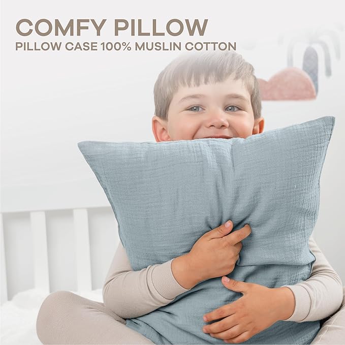 Comfy Cubs Toddler Pillow with Muslin Pillowcase, 13 x 18 in, 2 Pack - Image 3