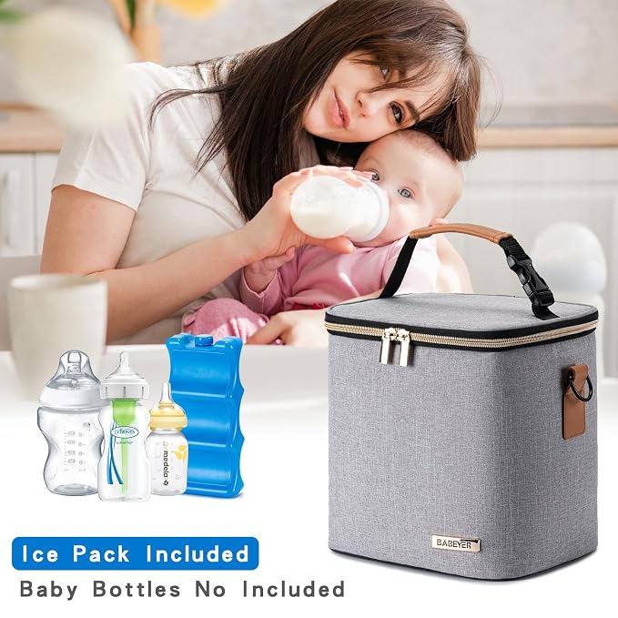 Breastmilk Cooler Bag with Ice Pack Fits 6 Baby Bottles Up to 9 Ounce, Baby - Image 7