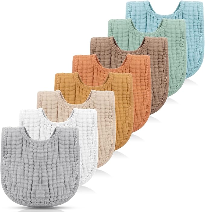 Frienda 8 Pcs Muslin Baby Bibs Cotton Bandana Drool Bibs Bulk by Frienda