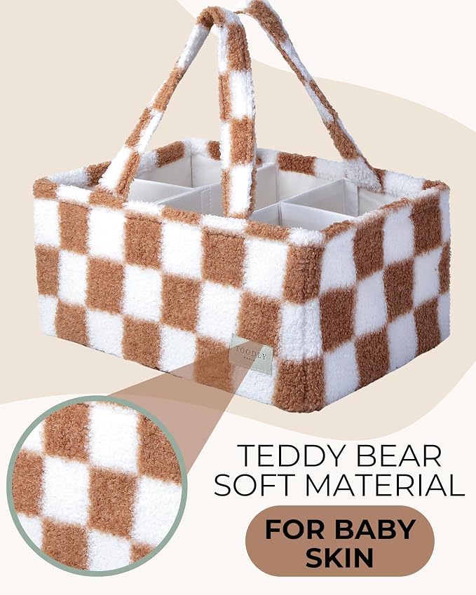 Checkered Diaper Caddy Organizer - Image 9