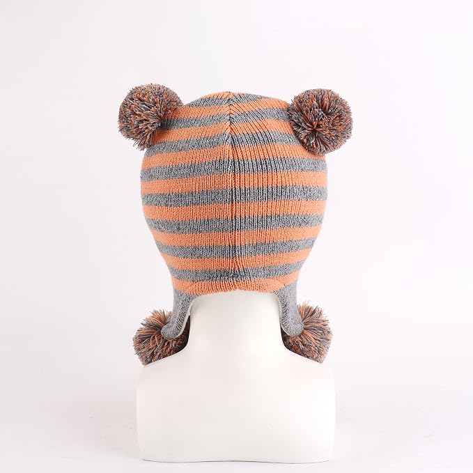 LANGZHEN Toddler Kids Infant Winter Hat, Earflap Knit Warm Cap Fleece Lined - Image 3