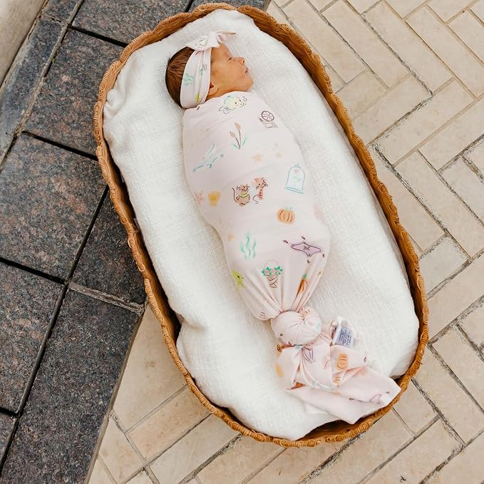 Copper Pearl Large Premium Knit Baby Swaddle Receiving Blanket Enchanted Friends - Image 2