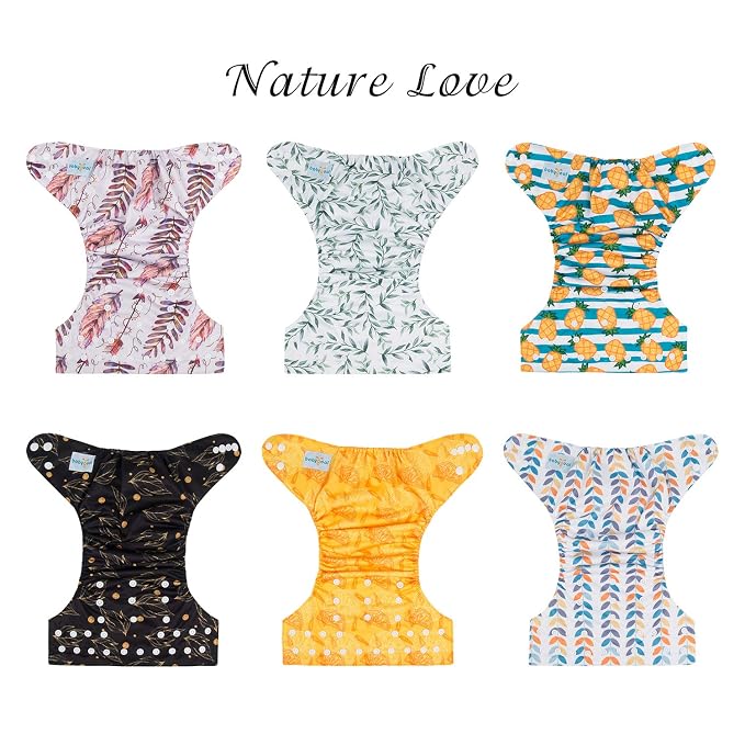 Babygoal Reusable Neutral Cloth Diapers 6 Pack - Image 2