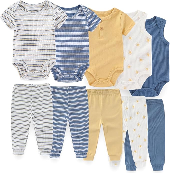 Unisex Baby Boy Girl Pants Sets 10 pack Cotton Casual New born Clothes Comfort by JELYLOVE