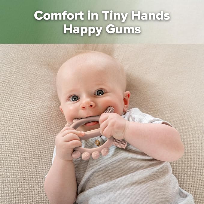 Haakaa Silicone Crab Baby Teether, Teething Toys, 360°Baby Toothbrush Head - Image 3
