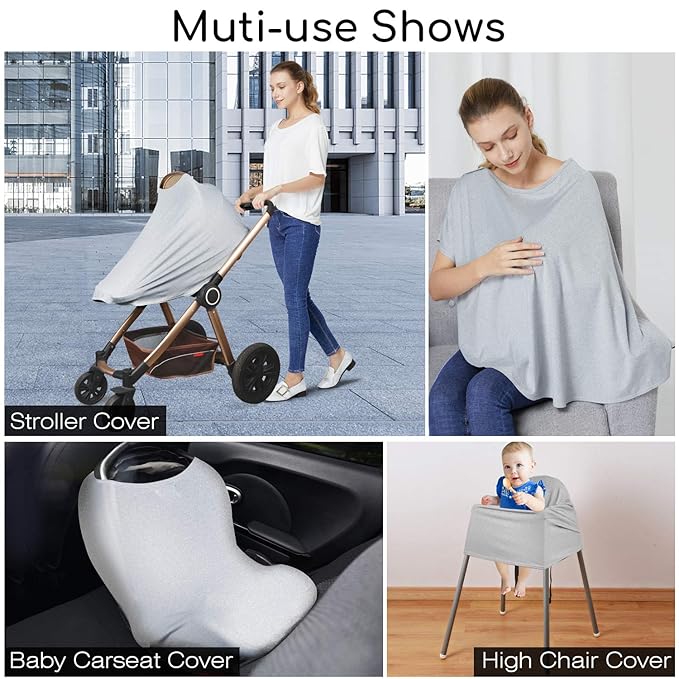 Nursing Cover & Baby Nursing Poncho, High Seat Cover, Stroller Cover, Shopping - Image 7