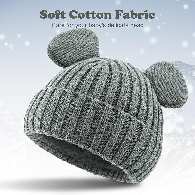 Toddler Boy Winter Beanie Baby Knit Hat Warm Girl Beanies Newborn Cute Hats - Image 2