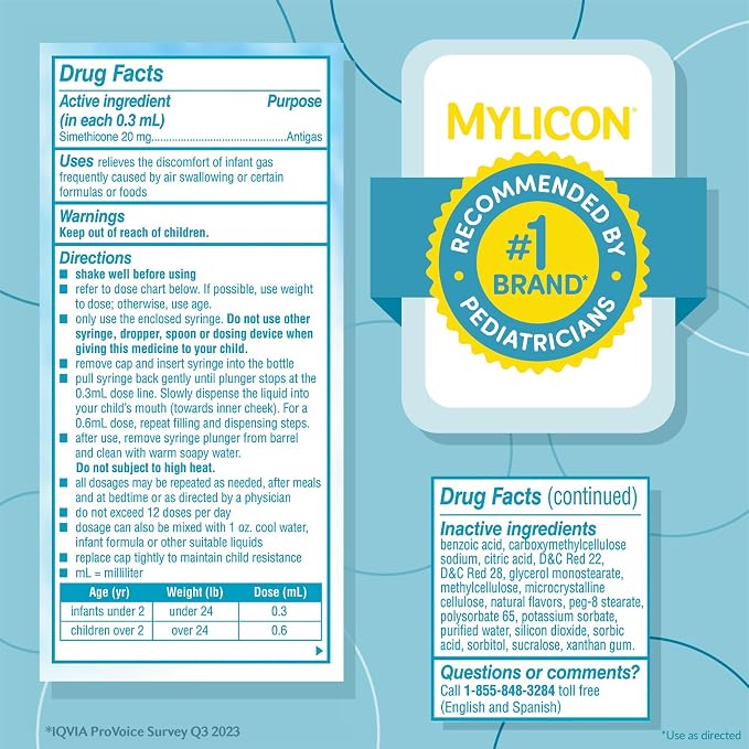 Mylicon Gas Relief Drops for Infants and Babies, Original Formula, 0.5 Fluid - Image 6