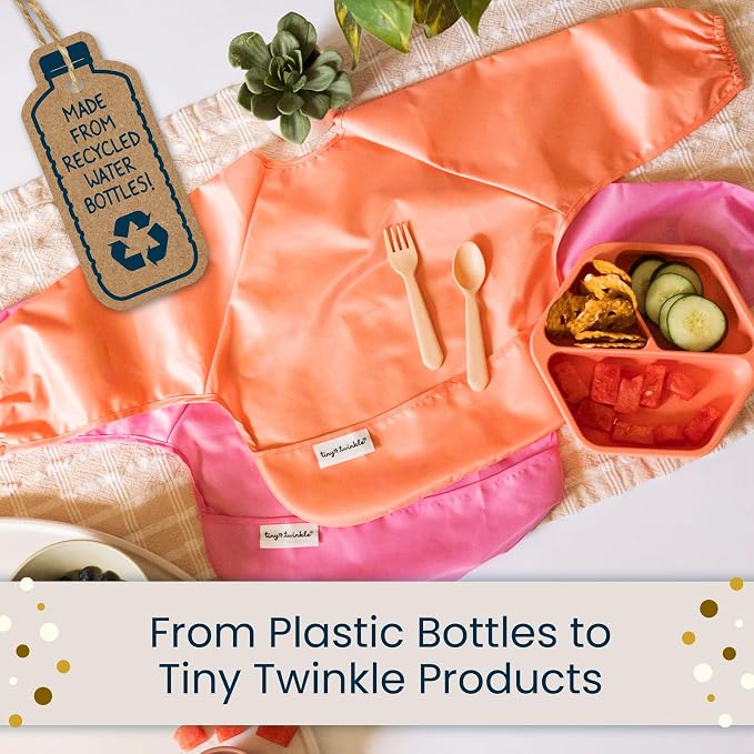 Tiny Twinkle Long Sleeve Bib for Babies & Toddlers – 2 Pack Waterproof Smock - Image 9