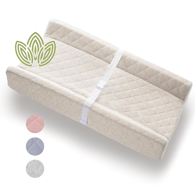 Organic Cotton Contoured Baby Changing Pad w/Waterproof Foam Mattress, Includes by Modera
