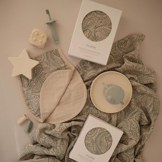 mushie Muslin Baby Burp Cloths | 100% Organic Cotton - Image 5